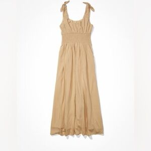 American Eagle Outfitters Tan Smocked Dress